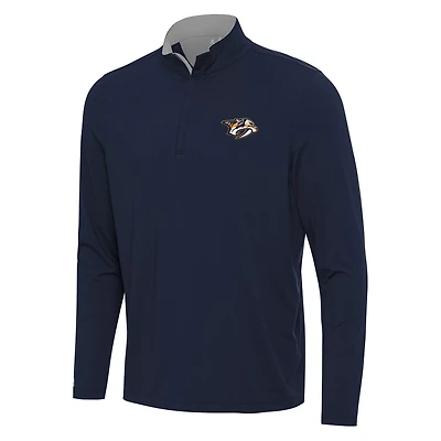 Antigua Gray Nashville Predators Content Quarter-Zip Pullover Top