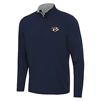 Antigua Gray Nashville Predators Content Quarter-Zip Pullover Top