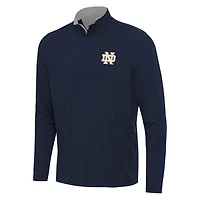 Antigua Gray Notre Dame Fighting Irish Content Quarter-Zip Pullover Top