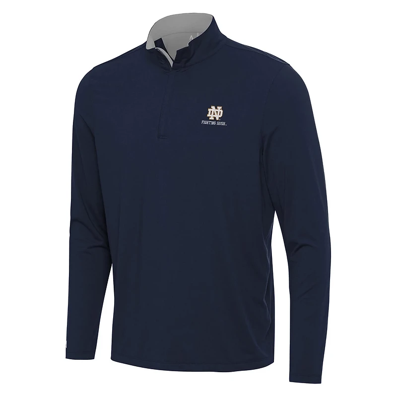 Antigua Gray Notre Dame Fighting Irish Content Quarter-Zip Pullover Top