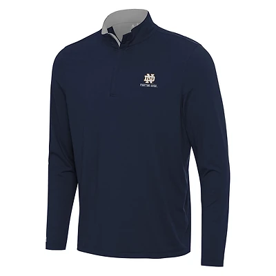 Antigua Gray Notre Dame Fighting Irish Content Quarter-Zip Pullover Top