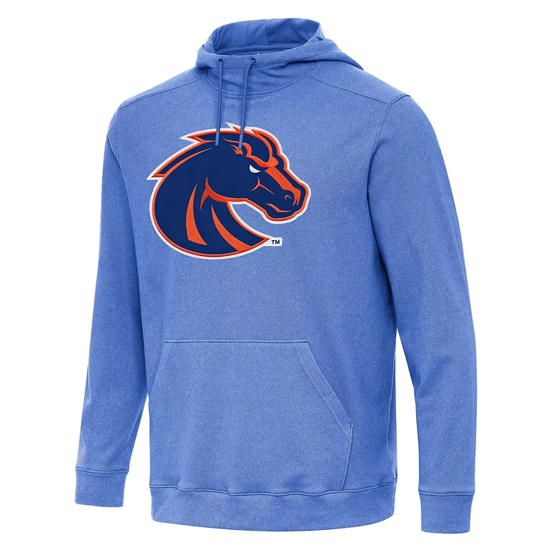 Antigua Heather Boise State Broncos Cloud Pullover Hoodie