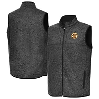 Antigua Heather Boston Bruins Fortune Full-Zip Vest