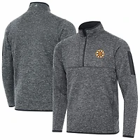 Antigua Heather Boston Bruins Fortune Quarter-Zip Pullover Jacket