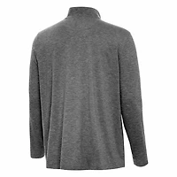 Antigua Heather Boston Bruins Hunk Lightweight Quarter-Zip Pullover