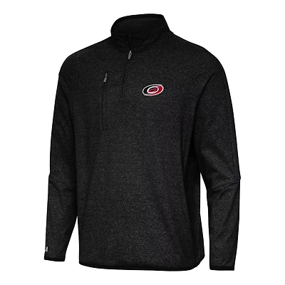 Antigua Heather Carolina Hurricanes Certain Quarter-Zip Tri-Blend Sweatshirt