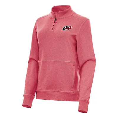 Antigua Heather Carolina Hurricanes Crush Quarter-Zip Fleece Sweatshirt