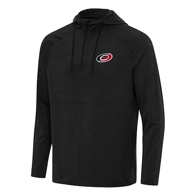 Antigua Heather Carolina Hurricanes Spikes Quarter-Zip Hoodie