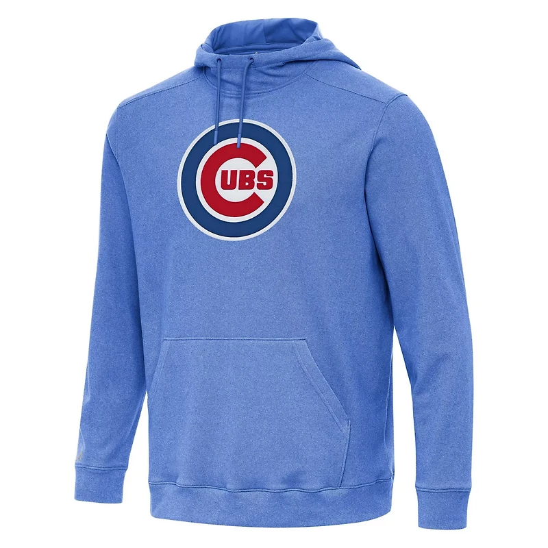Antigua Heather Chicago Cubs Cloud Pullover Hoodie