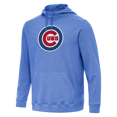 Antigua Heather Chicago Cubs Cloud Pullover Hoodie