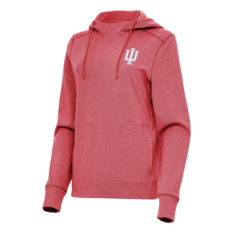 Antigua Heather Crimson Indiana Hoosiers Justice Pullover Hoodie