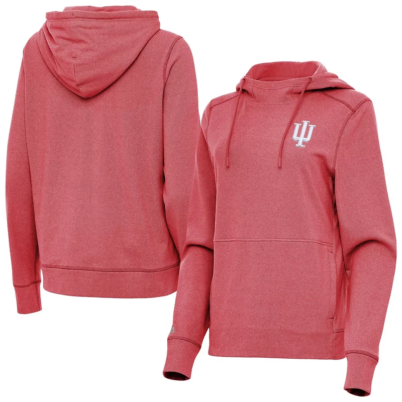 Antigua Heather Crimson Indiana Hoosiers Justice Pullover Hoodie
