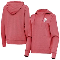Antigua Heather Crimson Indiana Hoosiers Justice Pullover Hoodie