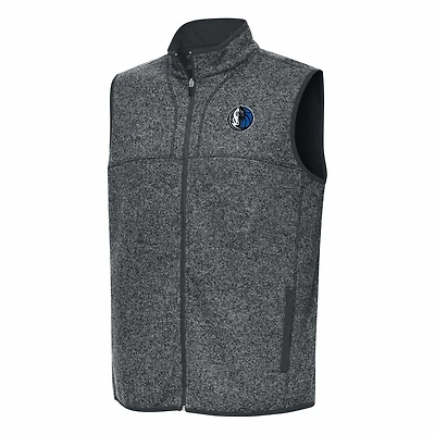 Antigua Heather Dallas Mavericks Fortune Full-Zip Vest