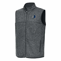 Antigua Heather Dallas Mavericks Fortune Full-Zip Vest