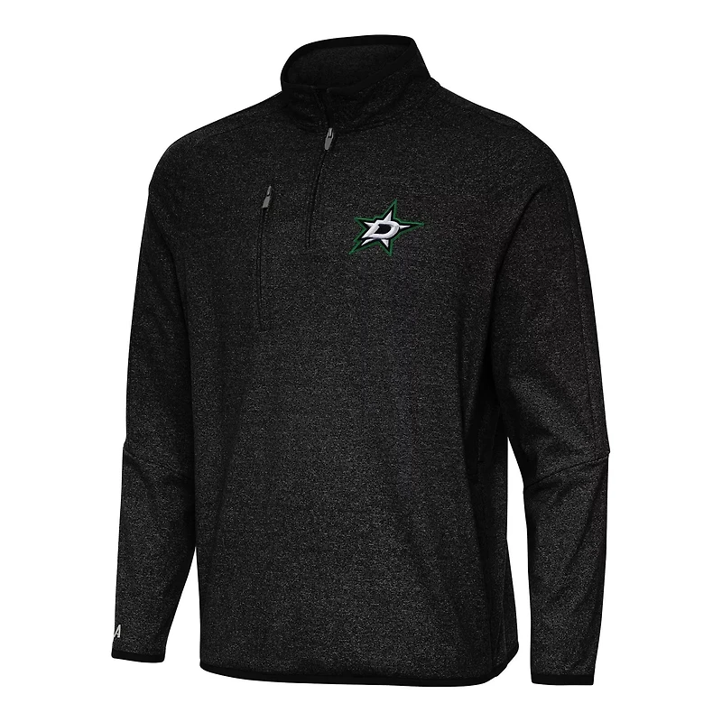 Antigua Heather Dallas Stars Certain Quarter-Zip Tri-Blend Sweatshirt