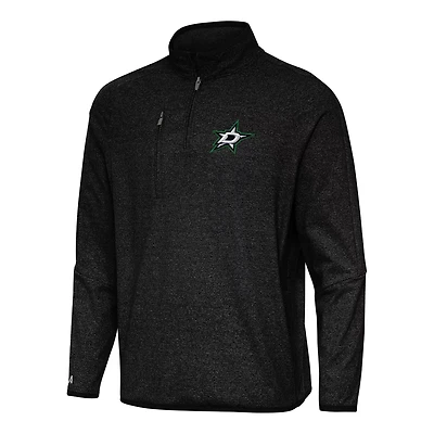 Antigua Heather Dallas Stars Certain Quarter-Zip Tri-Blend Sweatshirt