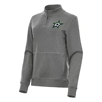 Antigua Heather Dallas Stars Crush Quarter-Zip Fleece Sweatshirt