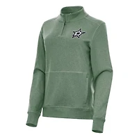 Antigua Heather Dallas Stars Crush Quarter-Zip Fleece Sweatshirt