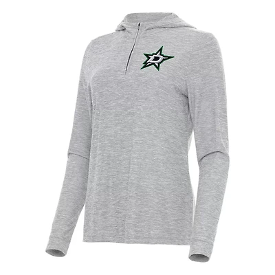 Antigua Heather Dallas Stars Daybreak Quarter-Zip Hoodie