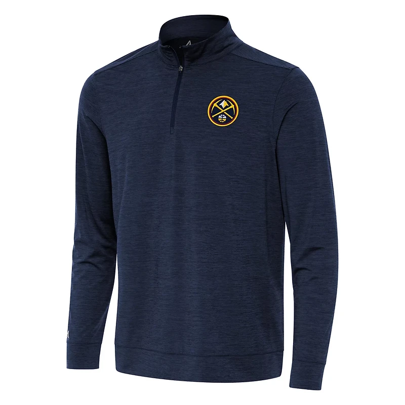 Antigua Heather Denver Nuggets Bright Quarter-Zip Top