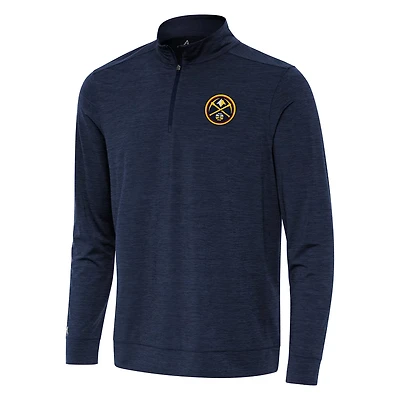 Antigua Heather Denver Nuggets Bright Quarter-Zip Top