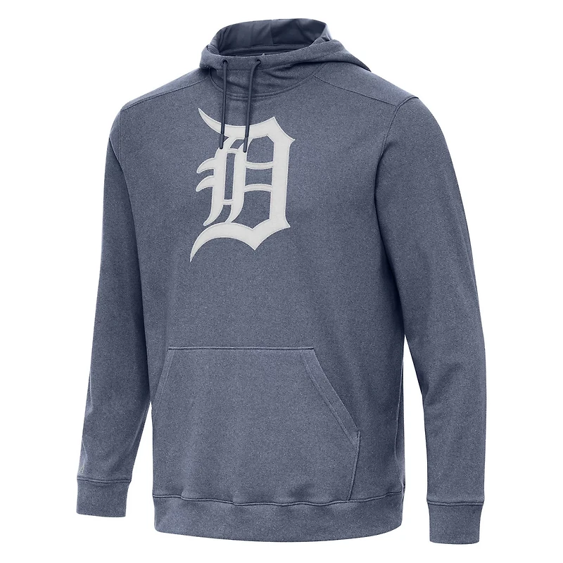 Antigua Heather Detroit Tigers Cloud Pullover Hoodie