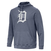 Antigua Heather Detroit Tigers Cloud Pullover Hoodie
