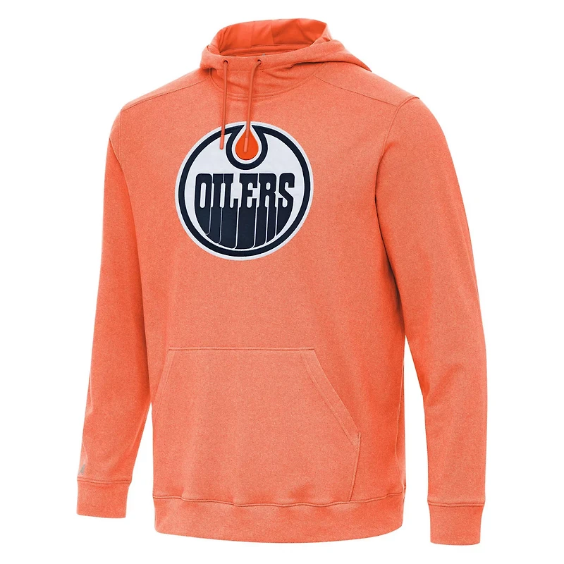 Antigua Heather Edmonton Oilers Cloud Pullover Hoodie