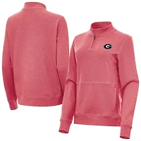 Antigua Heather Georgia Bulldogs Crush Quarter-Zip Jacket