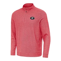Antigua Heather Georgia Bulldogs Subtle Quarter-Zip Top