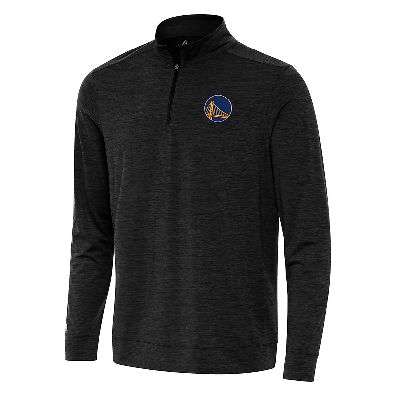 Antigua Heather Golden State Warriors Bright Quarter-Zip Top