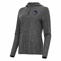 Antigua Heather Golden State Warriors Daybreak Quarter-Zip Hoodie