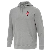 Antigua Heather Houston Rockets Cloud Pullover Hoodie