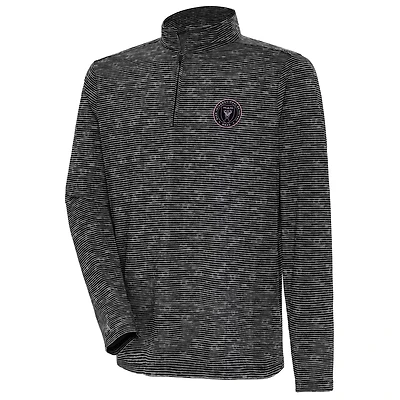 Antigua Heather Inter Miami CF Determined Quarter-Zip Jacket
