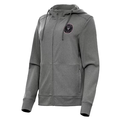 Antigua Heather Inter Miami CF Seeker Full-Zip Hoodie