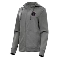 Antigua Heather Inter Miami CF Seeker Full-Zip Hoodie