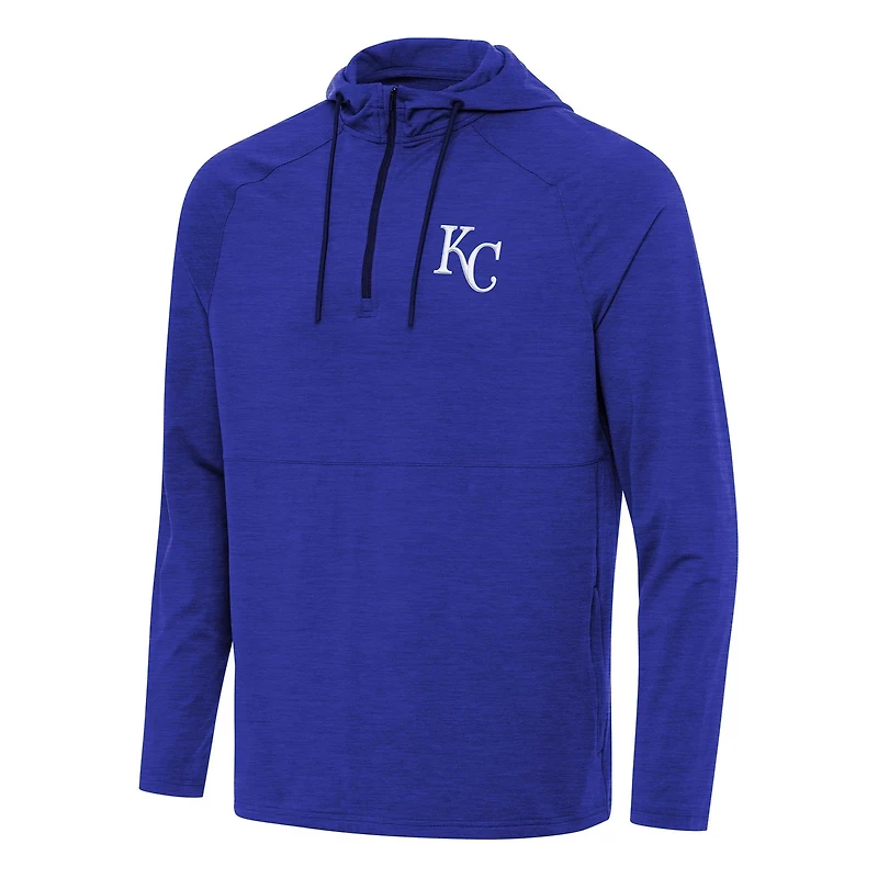Antigua Heather Kansas City s Spikes Quarter-Zip Pullover Hoodie