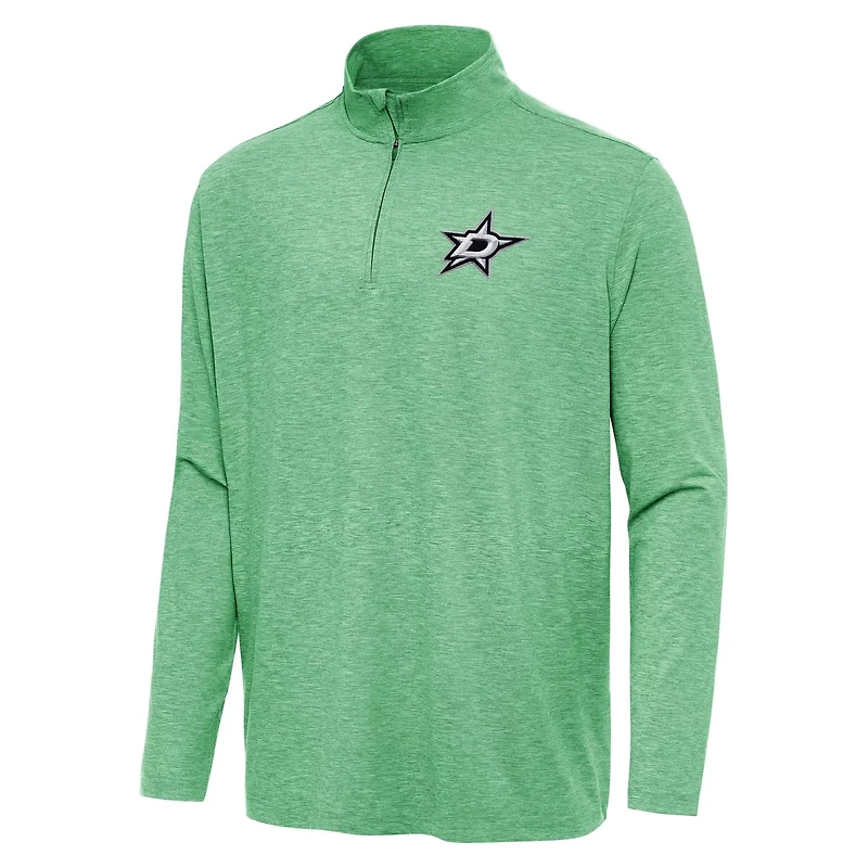 Antigua Heather Kelly Dallas Stars Hunk Quarter-Zip Top