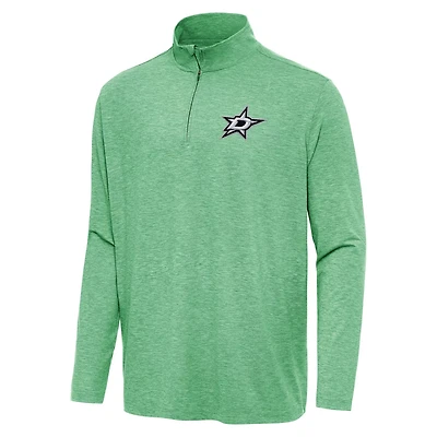 Antigua Heather Kelly Dallas Stars Hunk Quarter-Zip Top