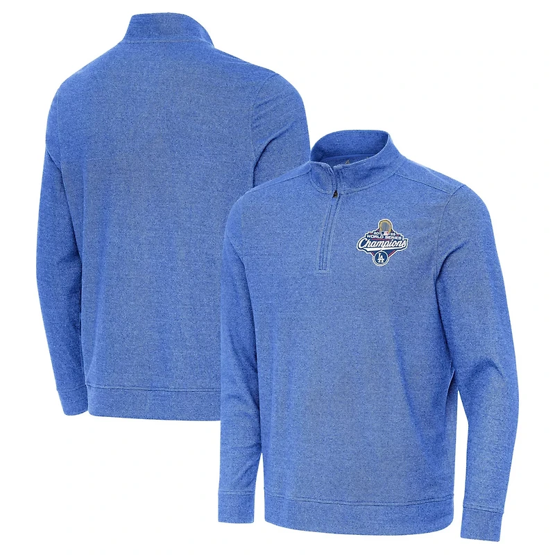 Antigua Heather Los Angeles Dodgers 2025 World Series Champions Subtle Quarter-Zip Sweatshirt