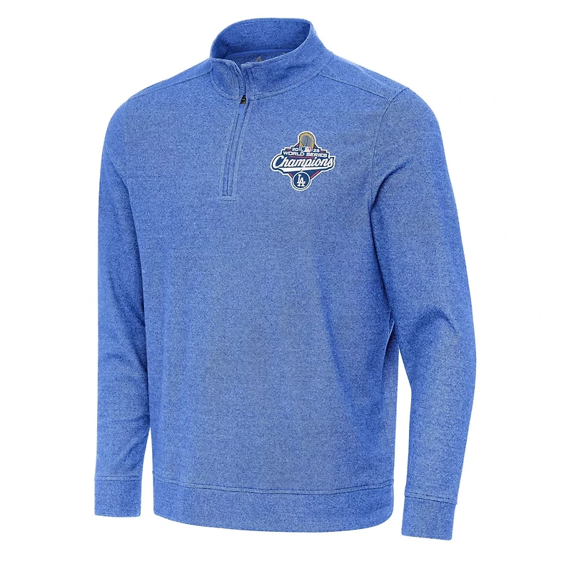 Antigua Heather Los Angeles Dodgers 2025 World Series Champions Subtle Quarter-Zip Sweatshirt