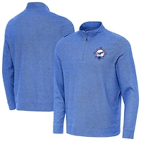 Antigua Heather Los Angeles Dodgers Back-to-Back World Series Champions Subtle Quarter-Zip Pullover