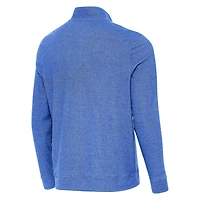 Antigua Heather Los Angeles Dodgers Back-to-Back World Series Champions Subtle Quarter-Zip Pullover