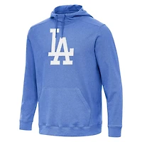 Antigua Heather Los Angeles Dodgers Cloud Pullover Hoodie
