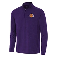 Antigua Heather Los Angeles Lakers Bright Quarter-Zip Top