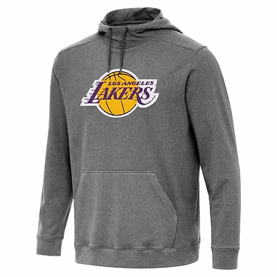 Antigua Heather Los Angeles Lakers Cloud Pullover Hoodie