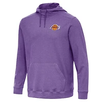 Antigua Heather Los Angeles Lakers Cloud Pullover Hoodie