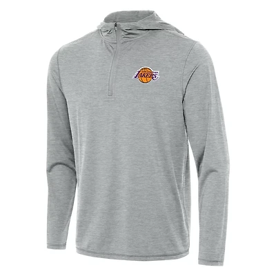 Antigua Heather Los Angeles Lakers Tidy Quarter-Zip Hoodie