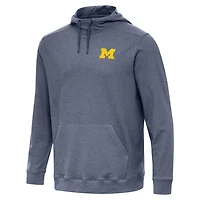 Antigua Heather Michigan Wolverines Cloud Pullover Hoodie